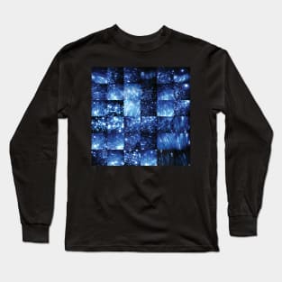 Blue Glitter - Video Stills Grid Long Sleeve T-Shirt